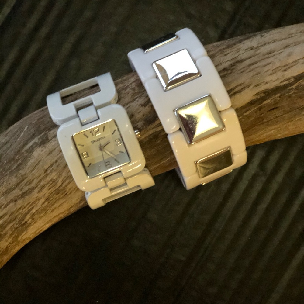 Retro White Enamel Watch Set